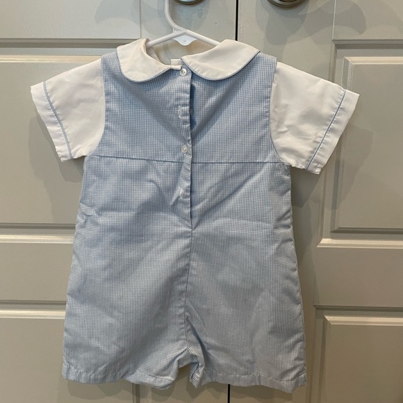 Smocked Bunny Shortalls with Shirt - Picture 3 of 6